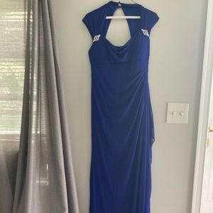 Blue evening gown